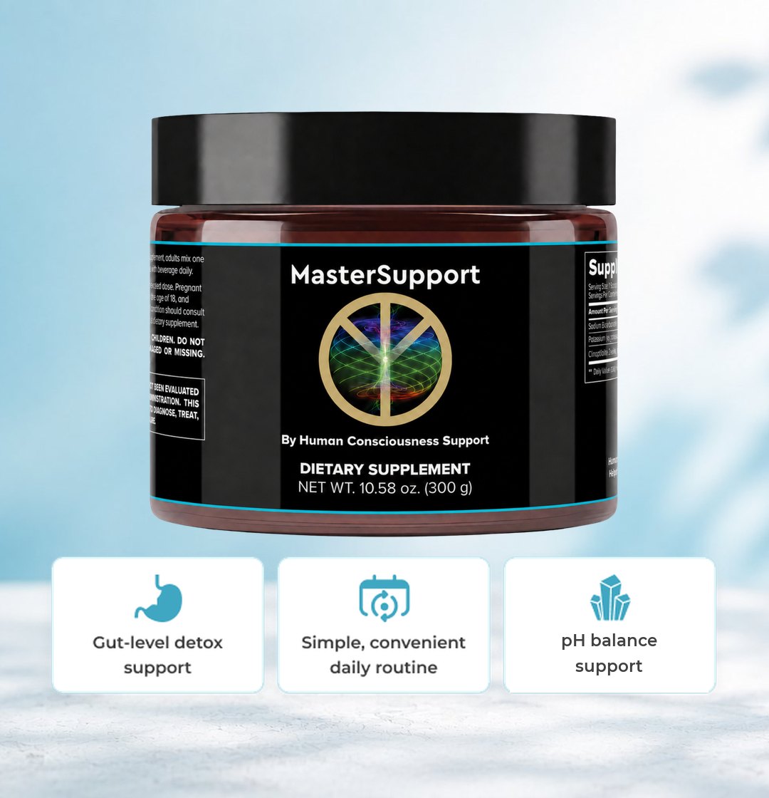 MasterSupport jar: gut-level detox support, a simple daily routine, pH balance support