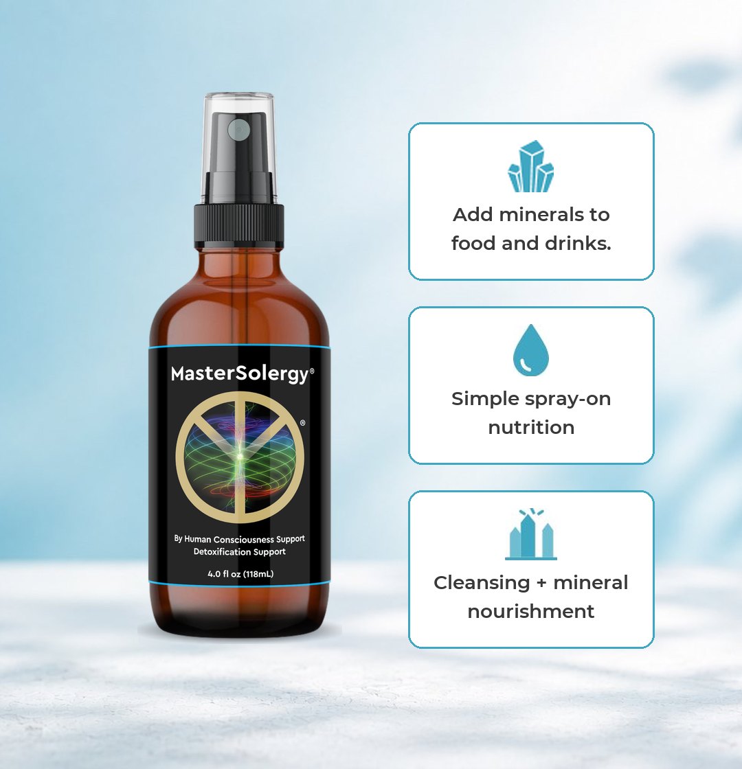 MasterSolergy spray: add minerals to food and drinks, simple spray-on nutrition, cleansing + mineral nourishment