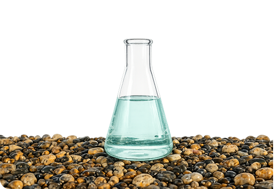 Sea Plasma flask with ocean pebbles