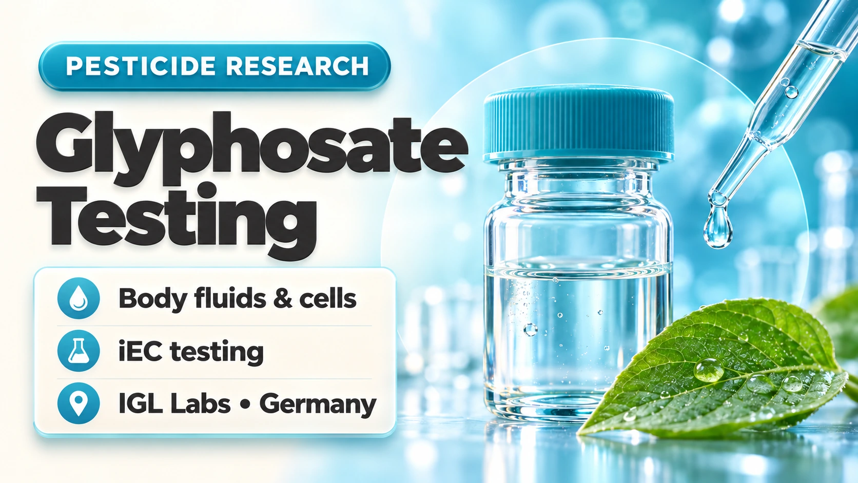 Glyphosate testing in body fluids and cells — iEC testing by IGL Labs, Germany